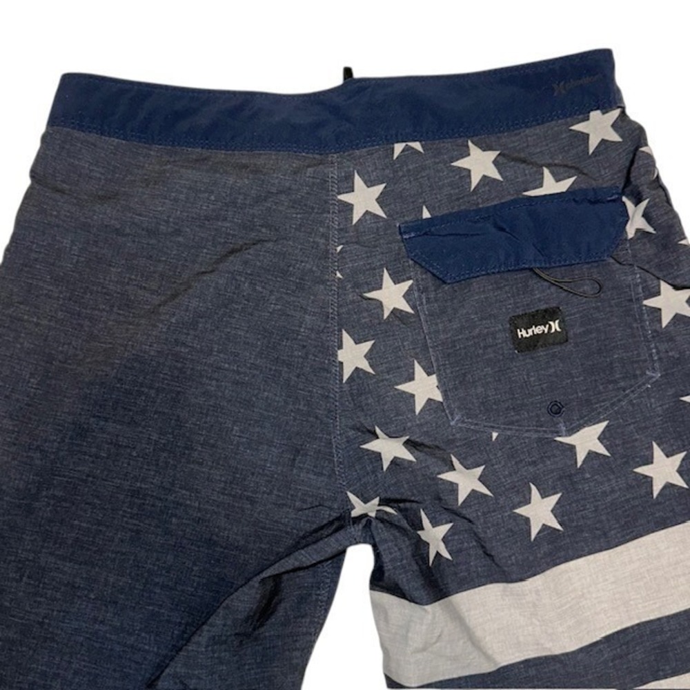 Men's Hurley Phantom Board Shorts Size 29 Gotham Grey Charcoal Patriot USA Flag - Picture 10 of 14